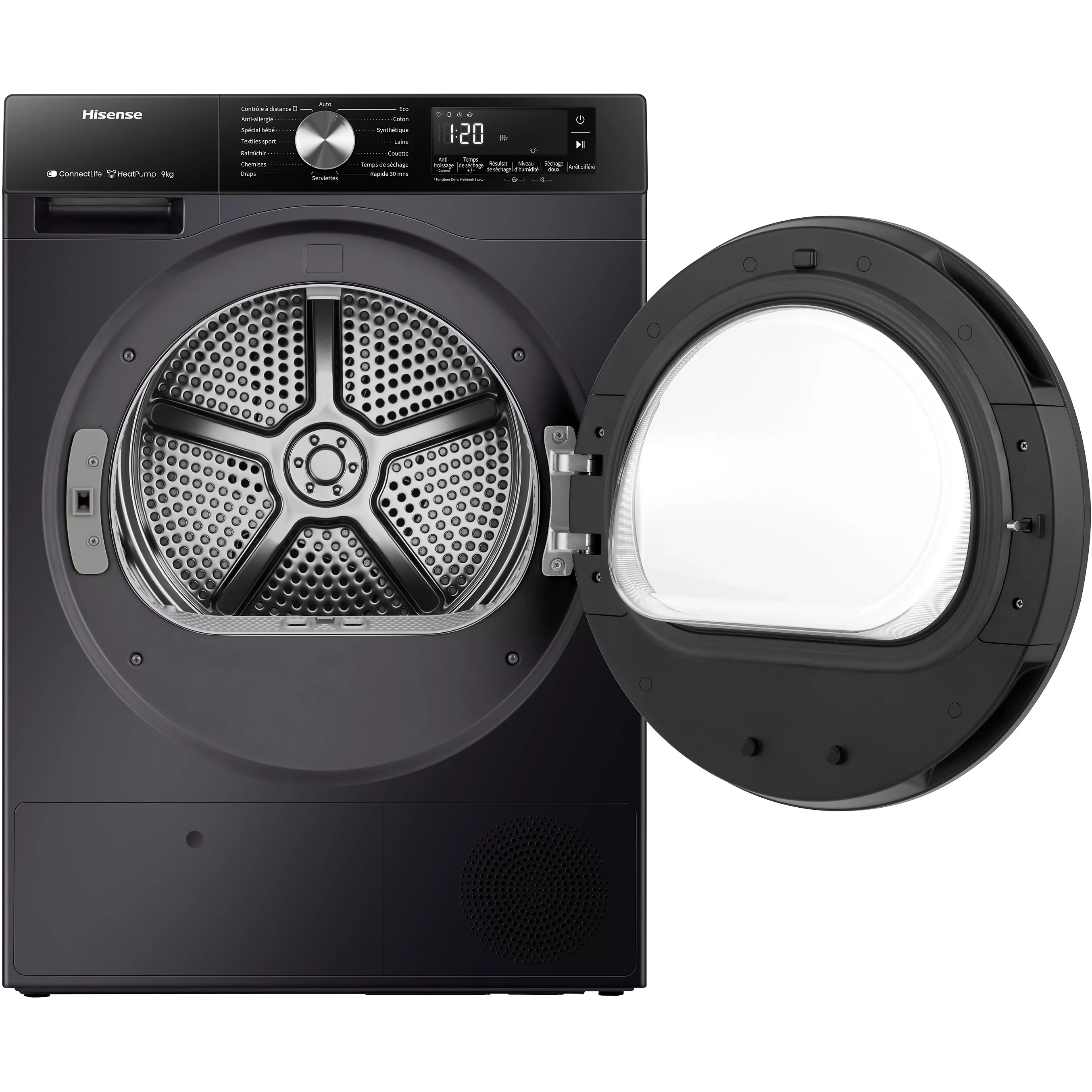 Sèche linge Hisense 9kg pompe à chaleur Wi-Fi gris DH3S902BBCC