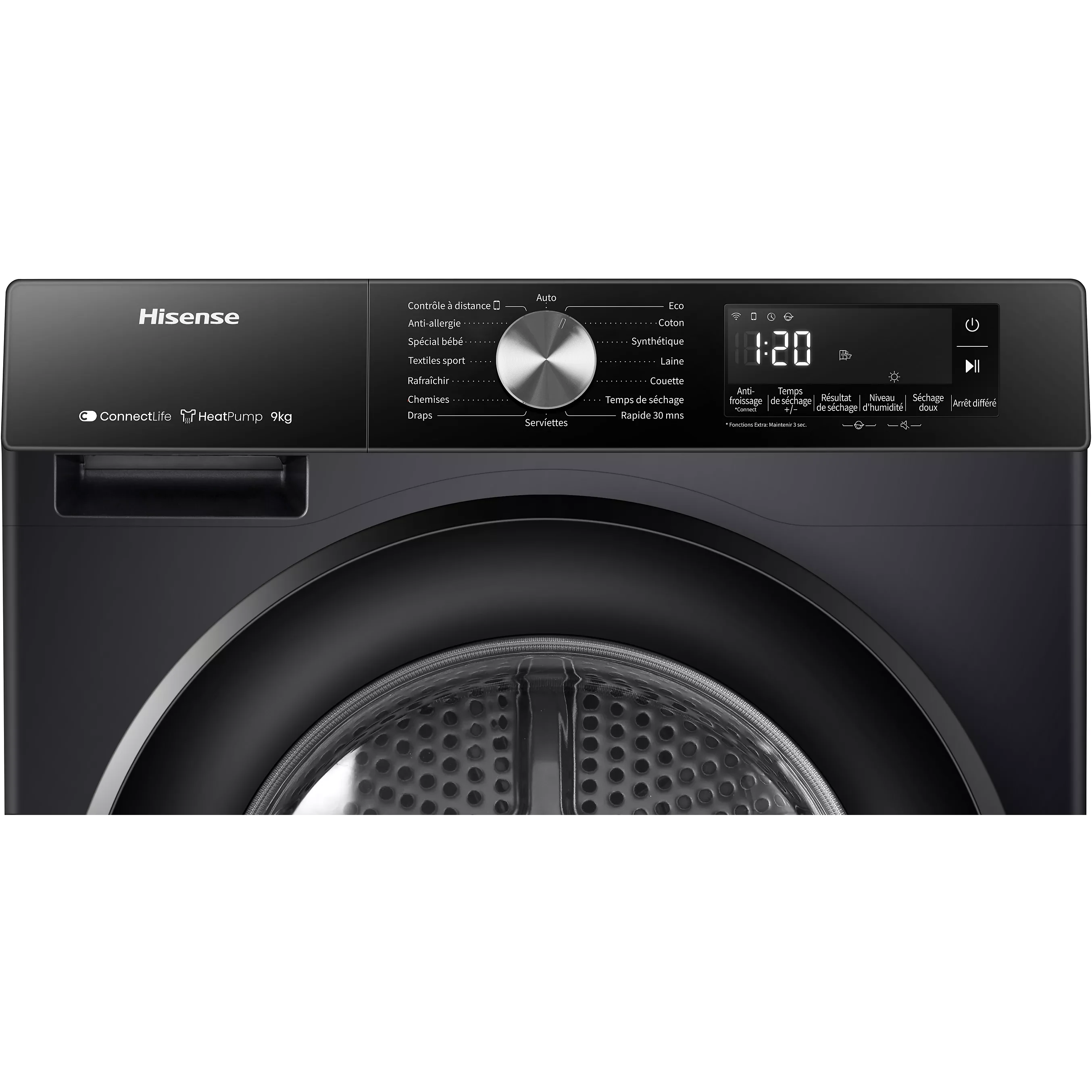 Sèche linge Hisense 9kg pompe à chaleur Wi-Fi gris DH3S902BBCC