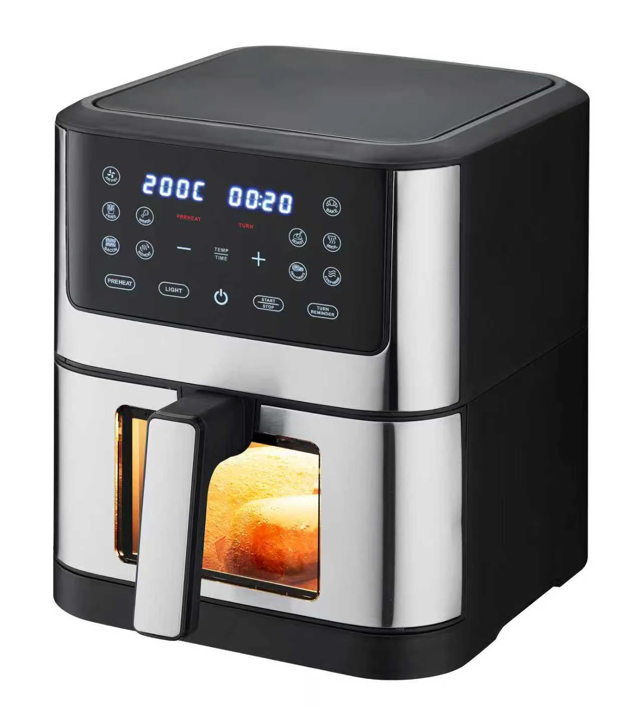 Air fryer Yaki 8litres multifonction digital noir gris YA810DSV01S