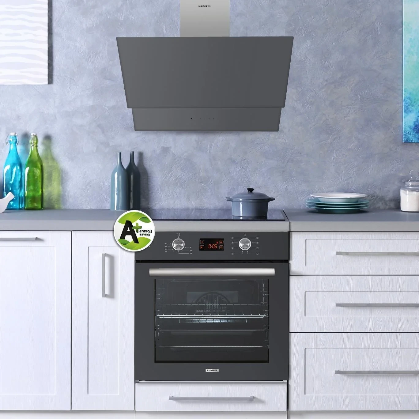 HOTTE DE CUISINE KUMTEL ENCASTRABLE 60X60 GRIS DA6-835 AOS