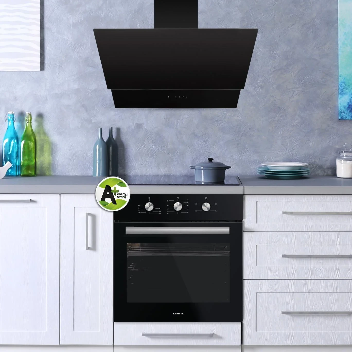 HOTTE DE CUISINE LUXELL ENCASTRABLE 60X60 NOIR DA6-835