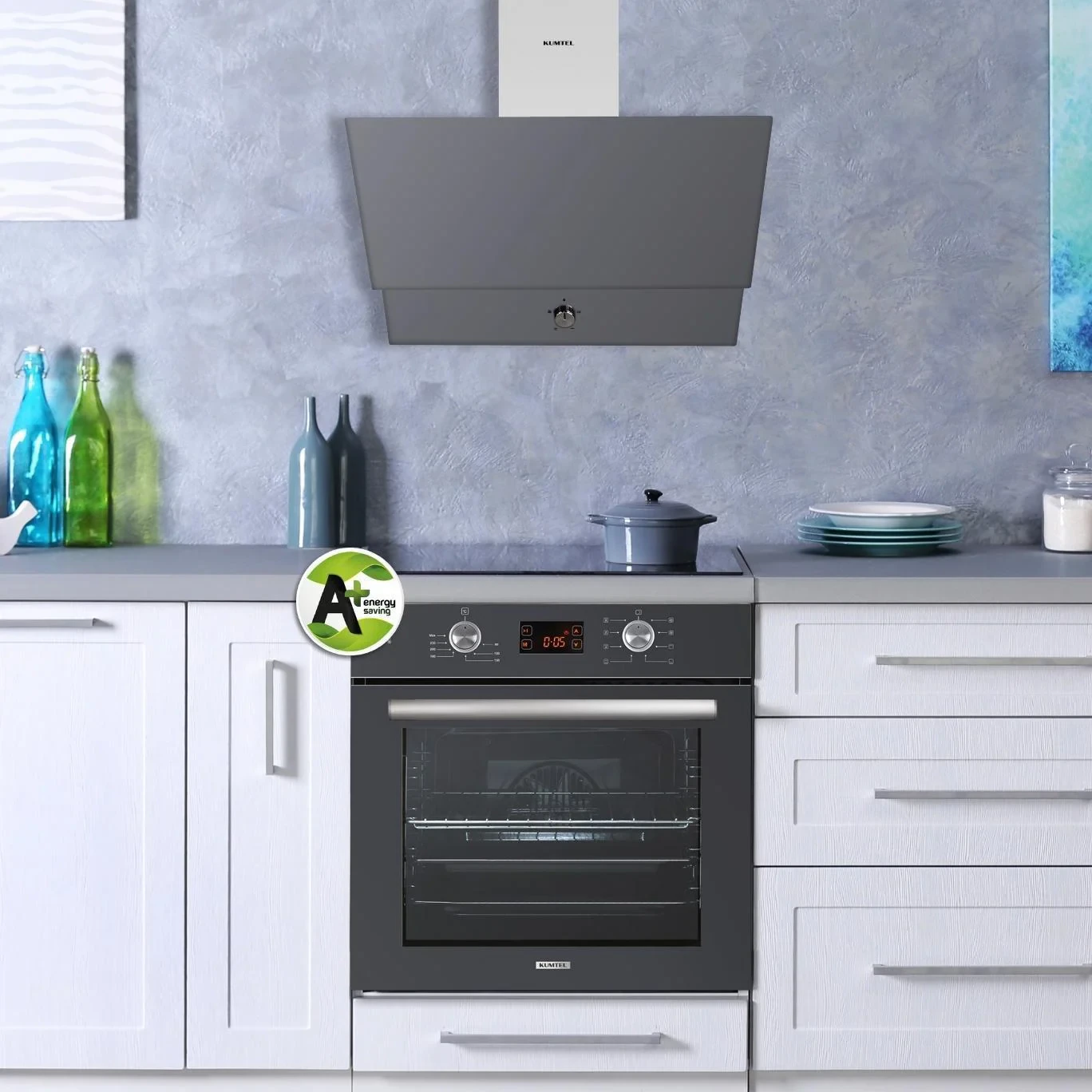 Hotte de cuisine Kumtel encastrable 60X60 gris DA6830 aob