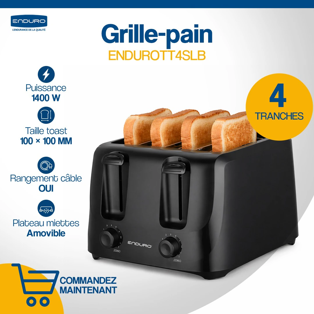 Grille pain Enduro 1400W noir TT4SLB