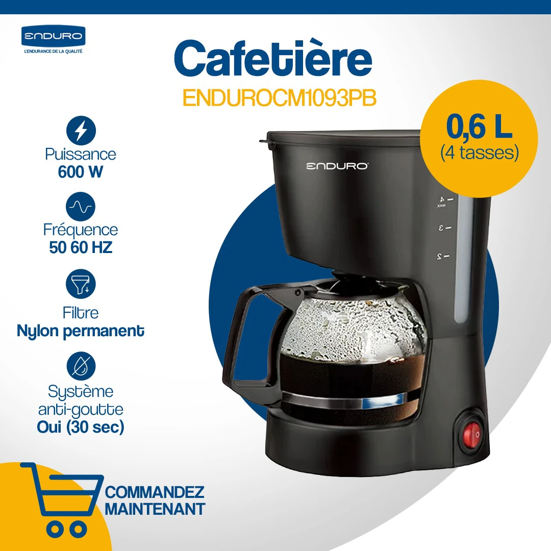 Machine à café Enduro 0.6L 600W noir CM1093PB