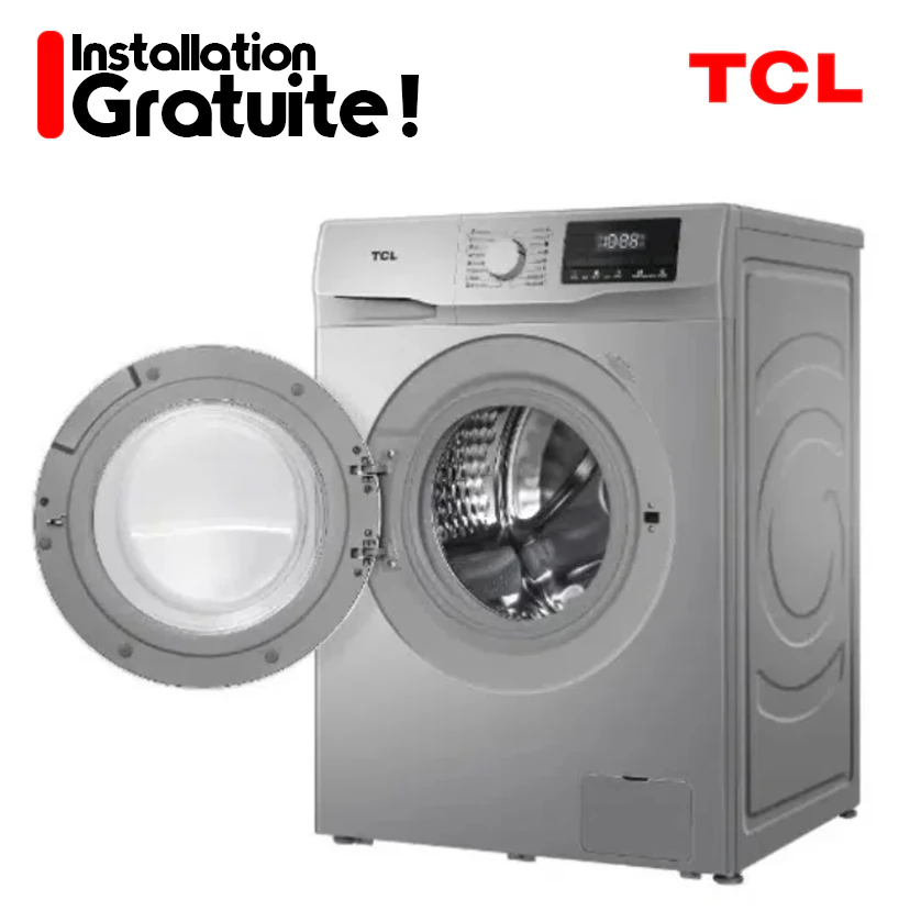 Machine à laver TCL 12kg inverter front load gris P612FLG + installation gratuite