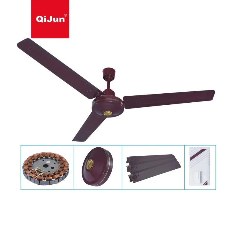 VENTILATEUR REGAL PLAFONIER 3 HELIVHES METAL MARRON