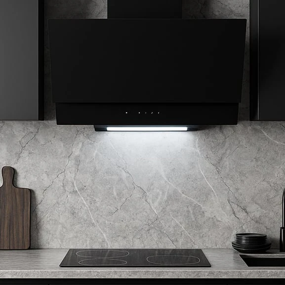 Hotte de cuisine Kumtel encastrable 60X60 magic glass noir DA6835AOL