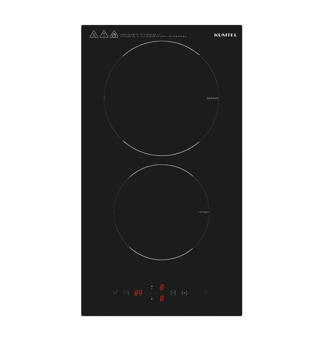Plaque encastrable Kumtel 2feux électrique noir HV302