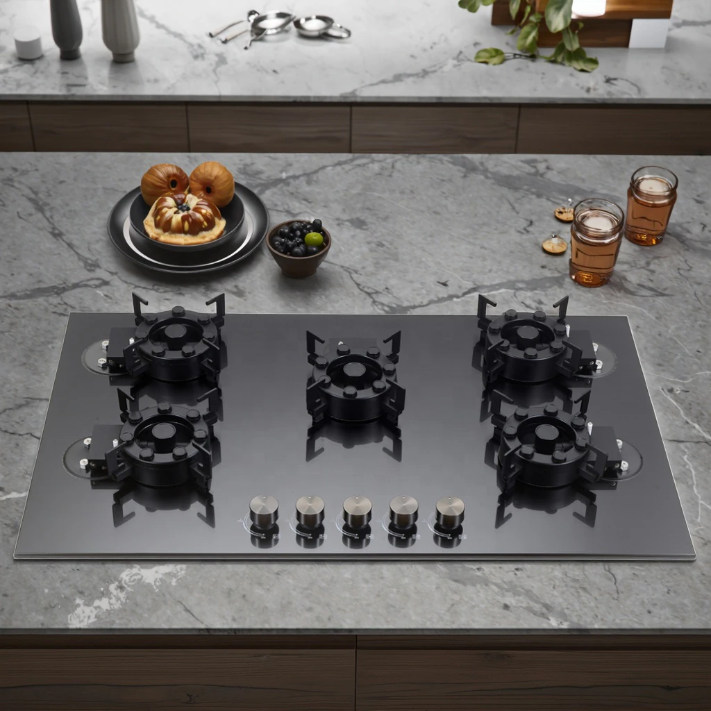 Plaque encastrable Technolux 5feux 90X60 noir TEC90MAX power