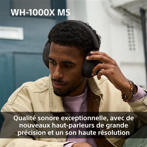 Casque sans fil Sony à reduire de bruit noir WH1000XM5