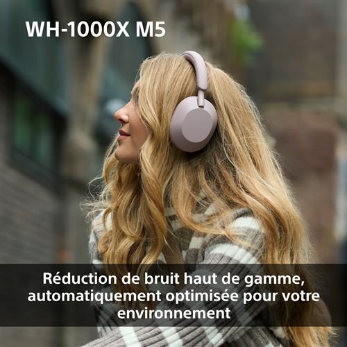 Casque sans fil Sony à reduire de bruit gris WH1000XM5
