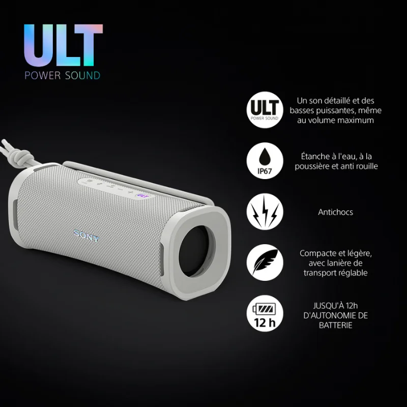 Enceinte Bluetooth Sony blanc SRSULT10