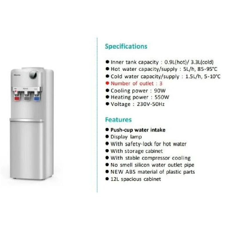Fontaine Hisense avec frigo gris H96WDTS3S2R