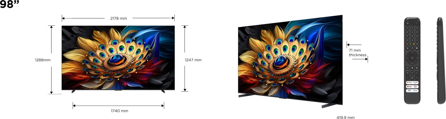 TELEVISEUR TCL 98'' QLED ULTRA 4K 98C655