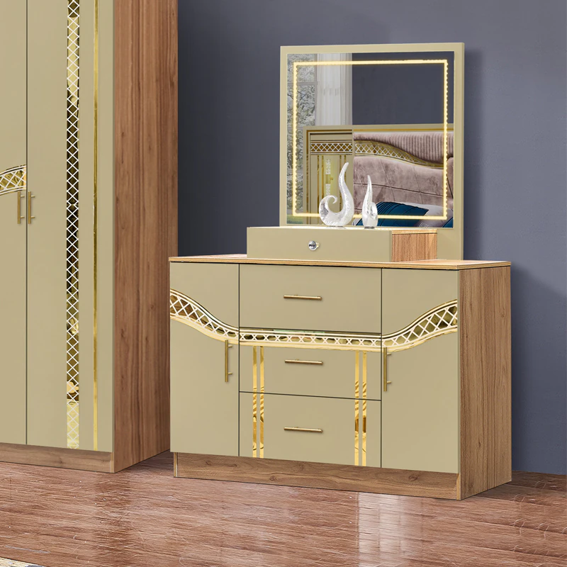 Chambre à coucher 6battants 5pièces beige MC616