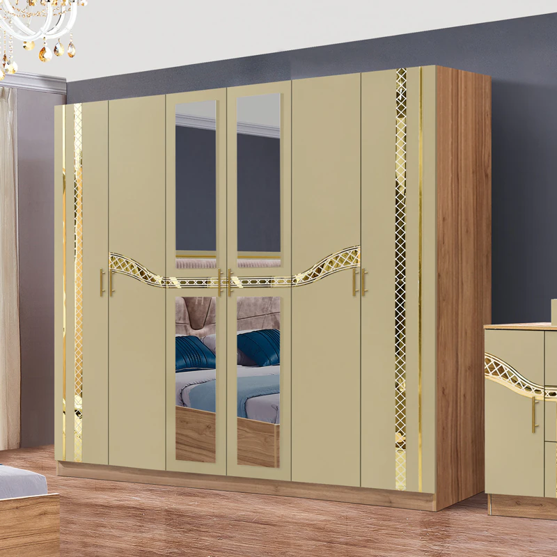 Chambre à coucher 6battants 5pièces beige MC616