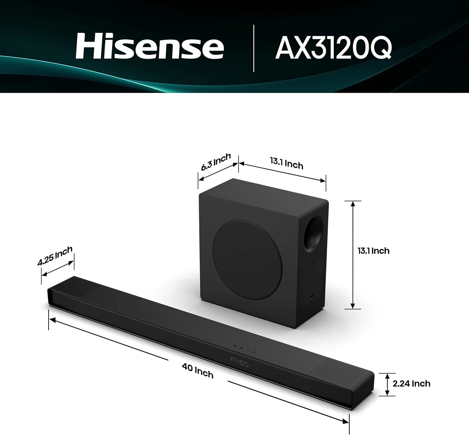 Barre de son Hisense 500W AX3100Q 3.1