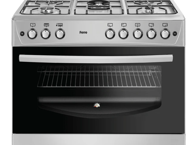 Cuisinière Ferre 5feux 90X60 à gaz gris F9P50G2DI
