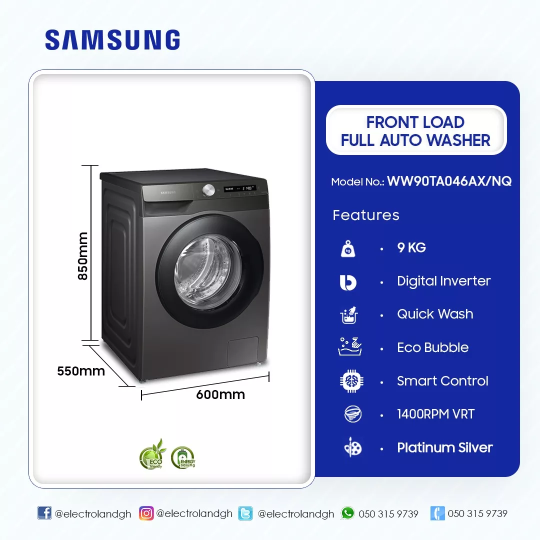 Machine à laver Samsung 9kg front load gris WW90TA046AX/NQ + installation gratuite