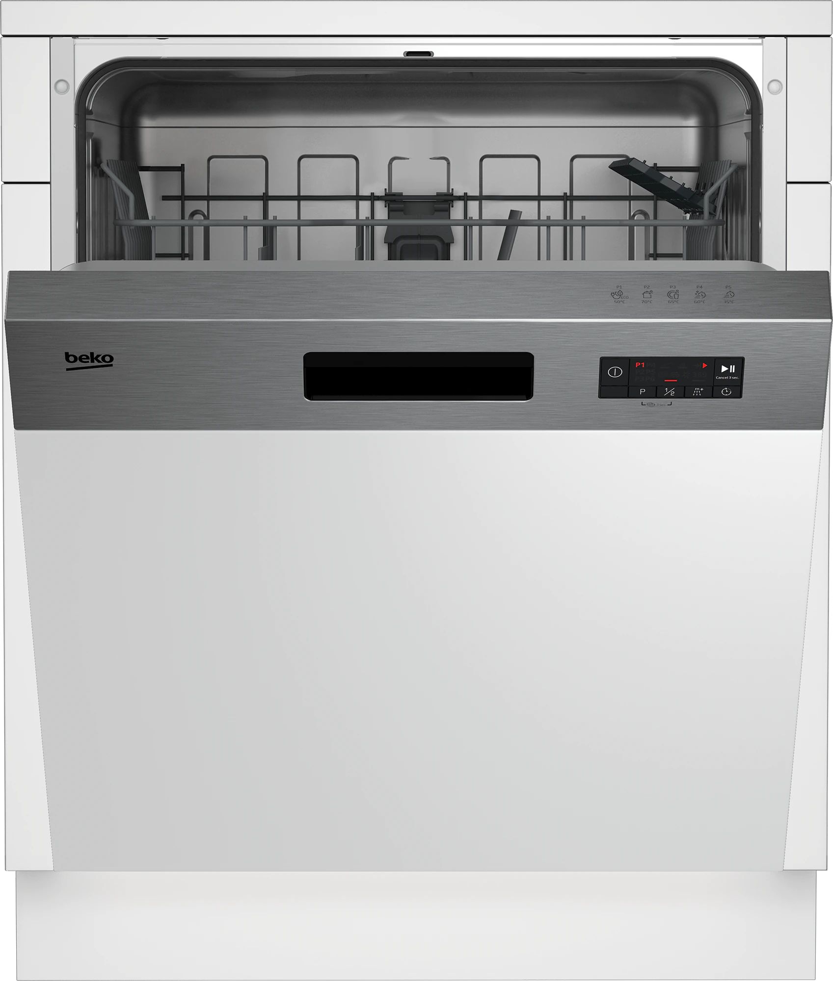 Lave vaisselle Beko semi encastrable 13 couverts A++ gris BDSN153E3X