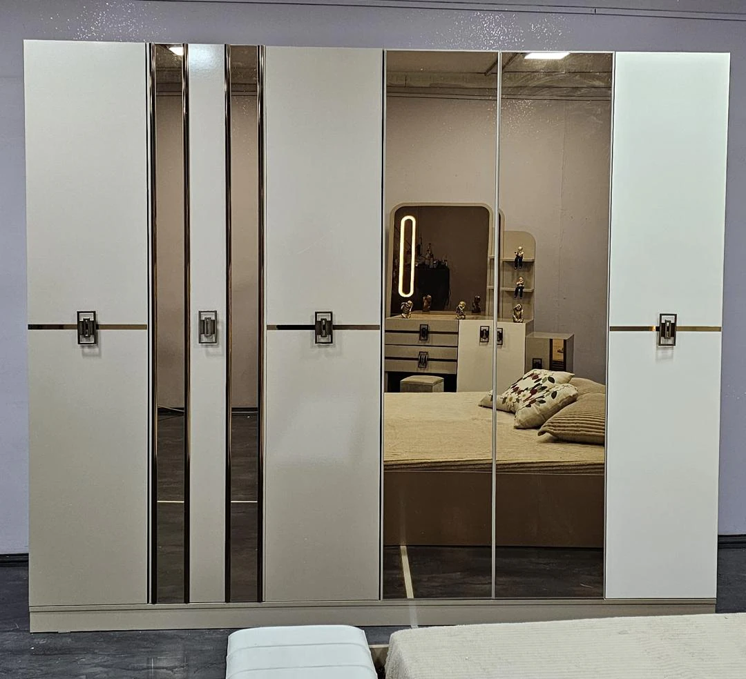 Chambre à coucher 6battants 6pièces beige lora 4746