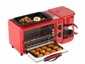 Mini four Decakila 9litres électrique avec grille 3 en 1 rouge KEEV003R