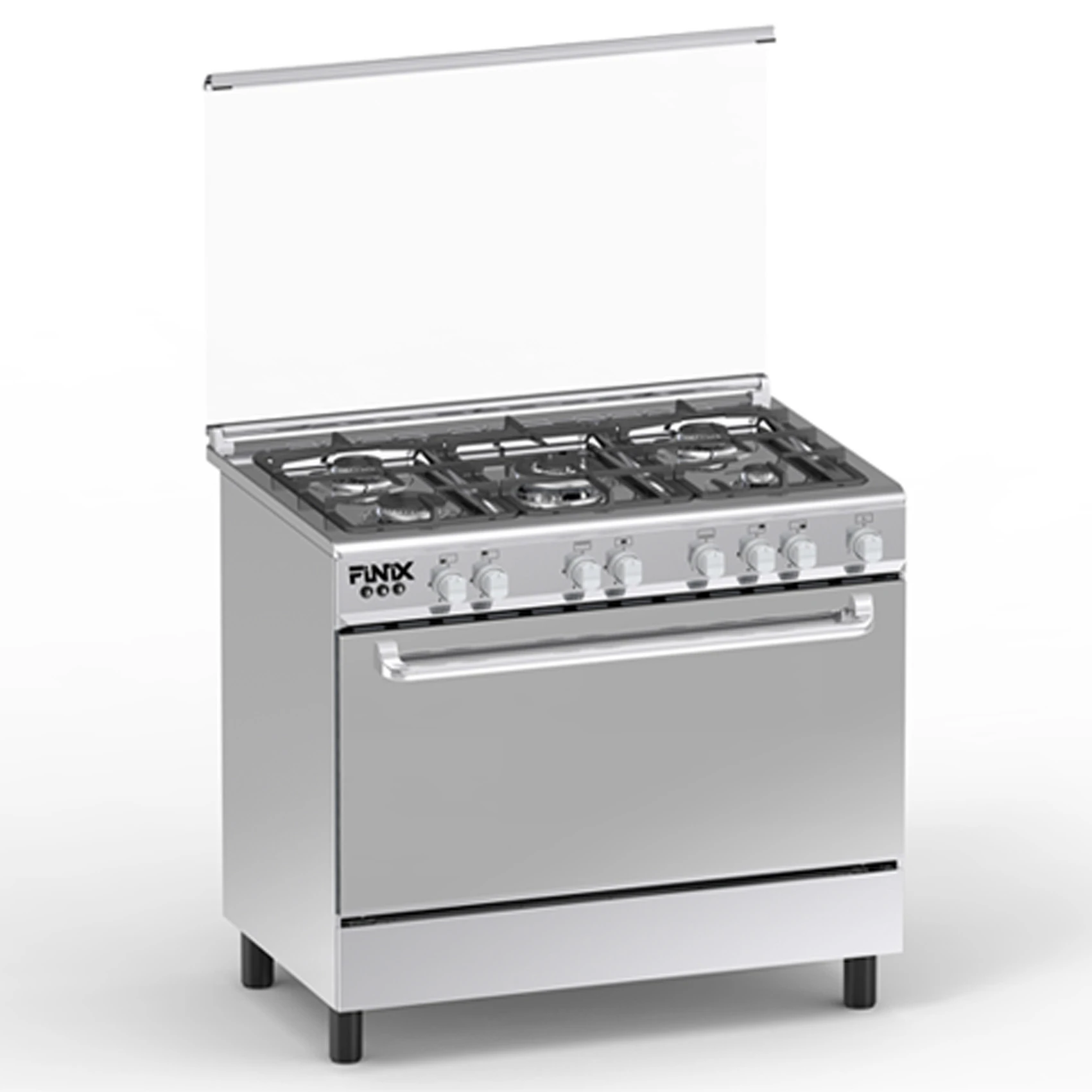 Cuisinière Finix 5feux 90X60 inox G95NDM (62V12T2G1X)