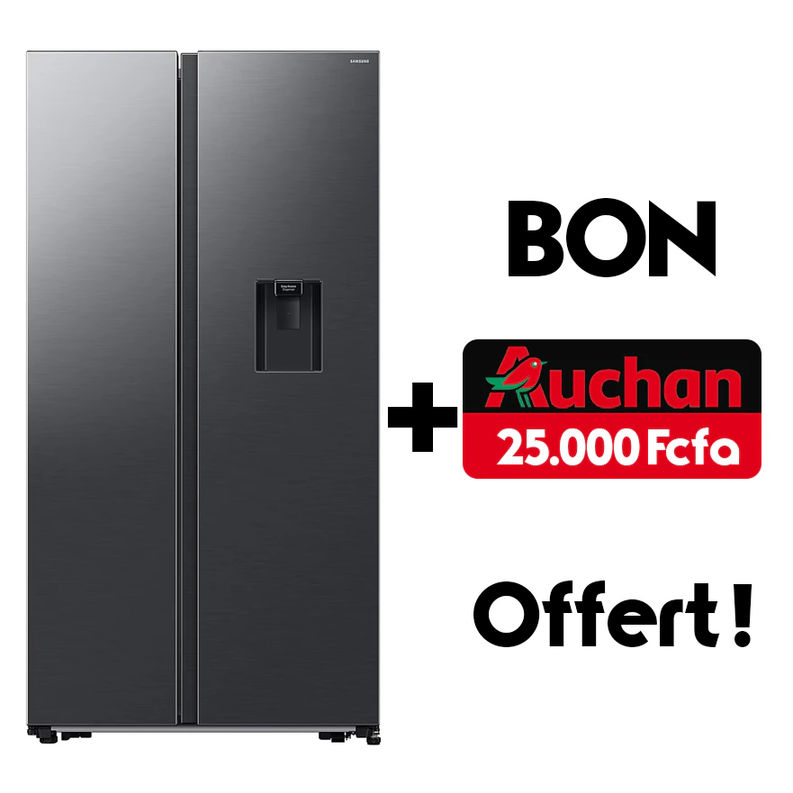 Réfrigérateur Samsung side by side 2portes 578litres avec fontaine noir mate RS57DG4100B4