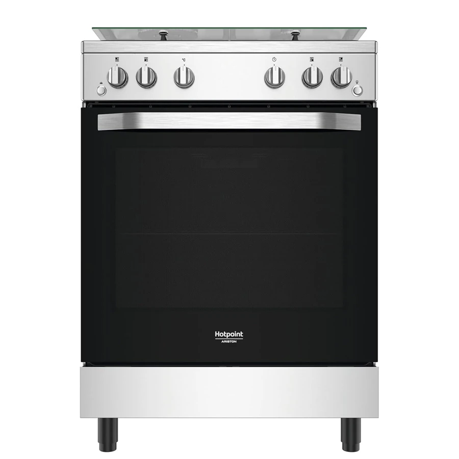 Cuisinière hotpoint 4feux à gaz 60X60 four à gaz gris HS67G2PMX/IT/1