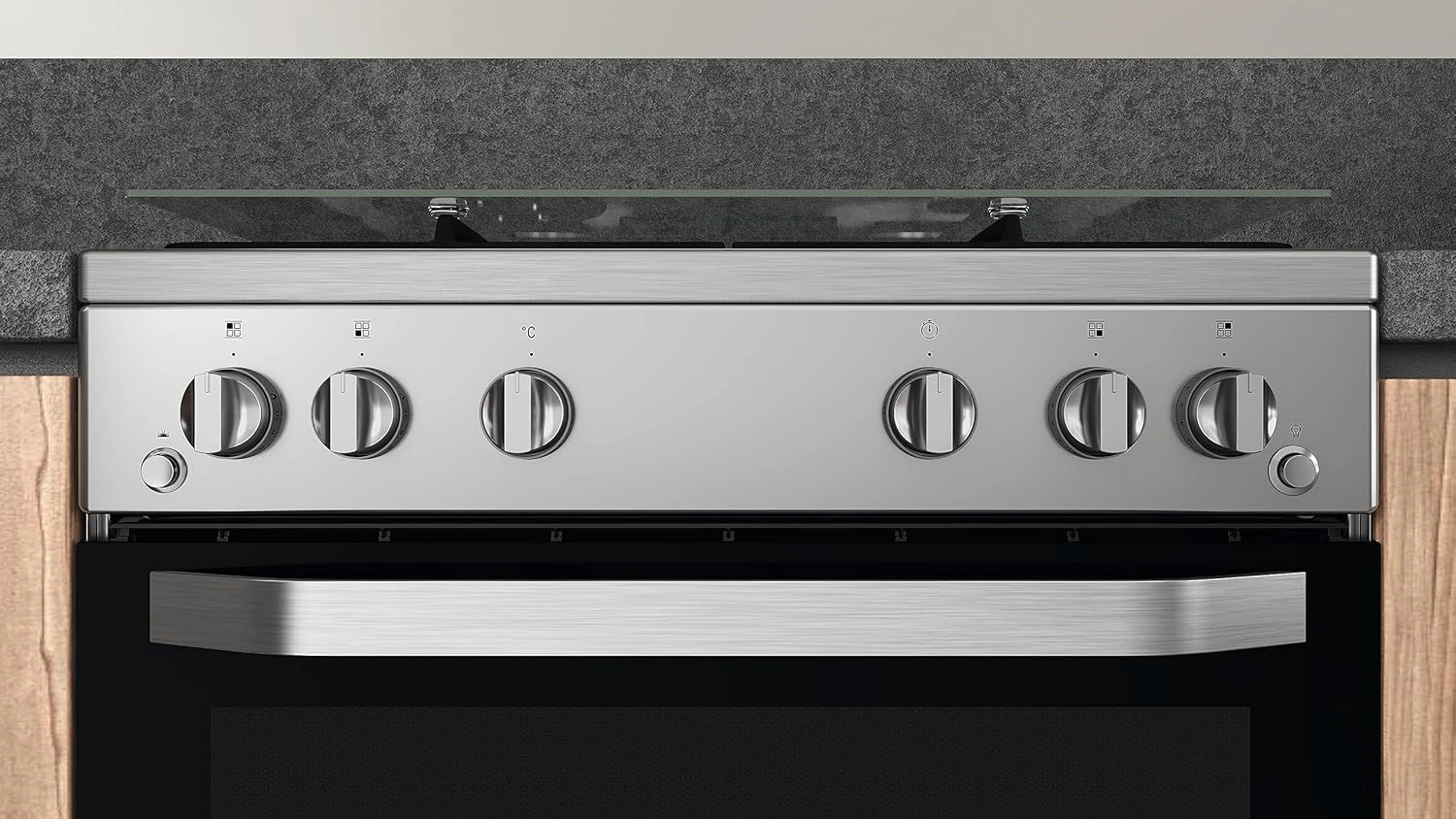 Cuisinière hotpoint 4feux à gaz 60X60 four à gaz gris HS67G2PMX/IT/1