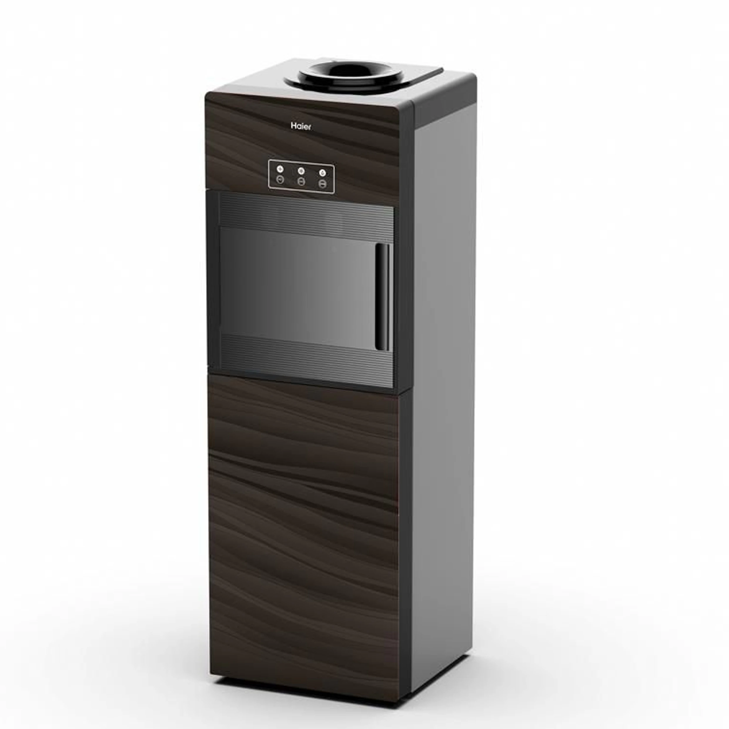 Fontaine Haier avec frigo marron fonce HWDC2462R