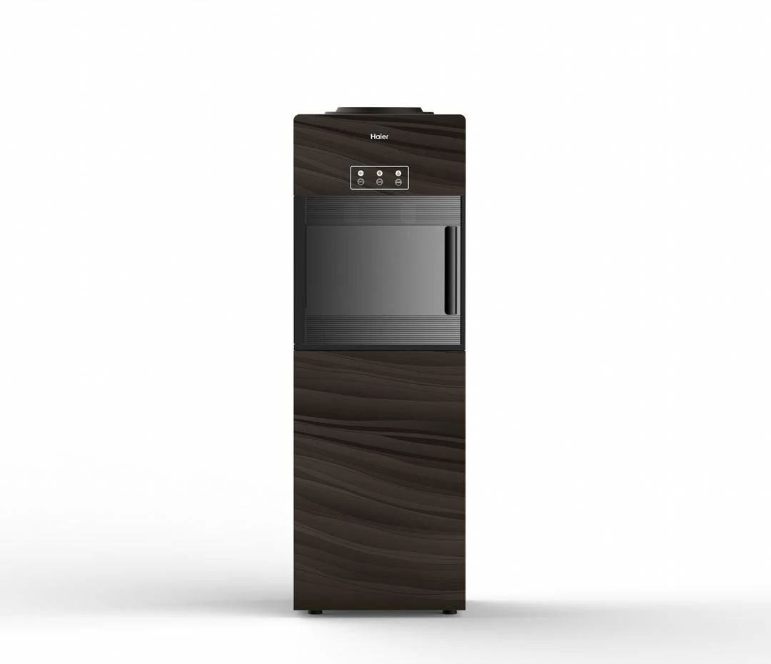 Fontaine Haier avec frigo marron fonce HWDC2462R