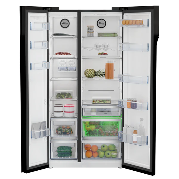 Réfrigérateur Beko side by side 2portes 640litres A++ noir GN164020GB