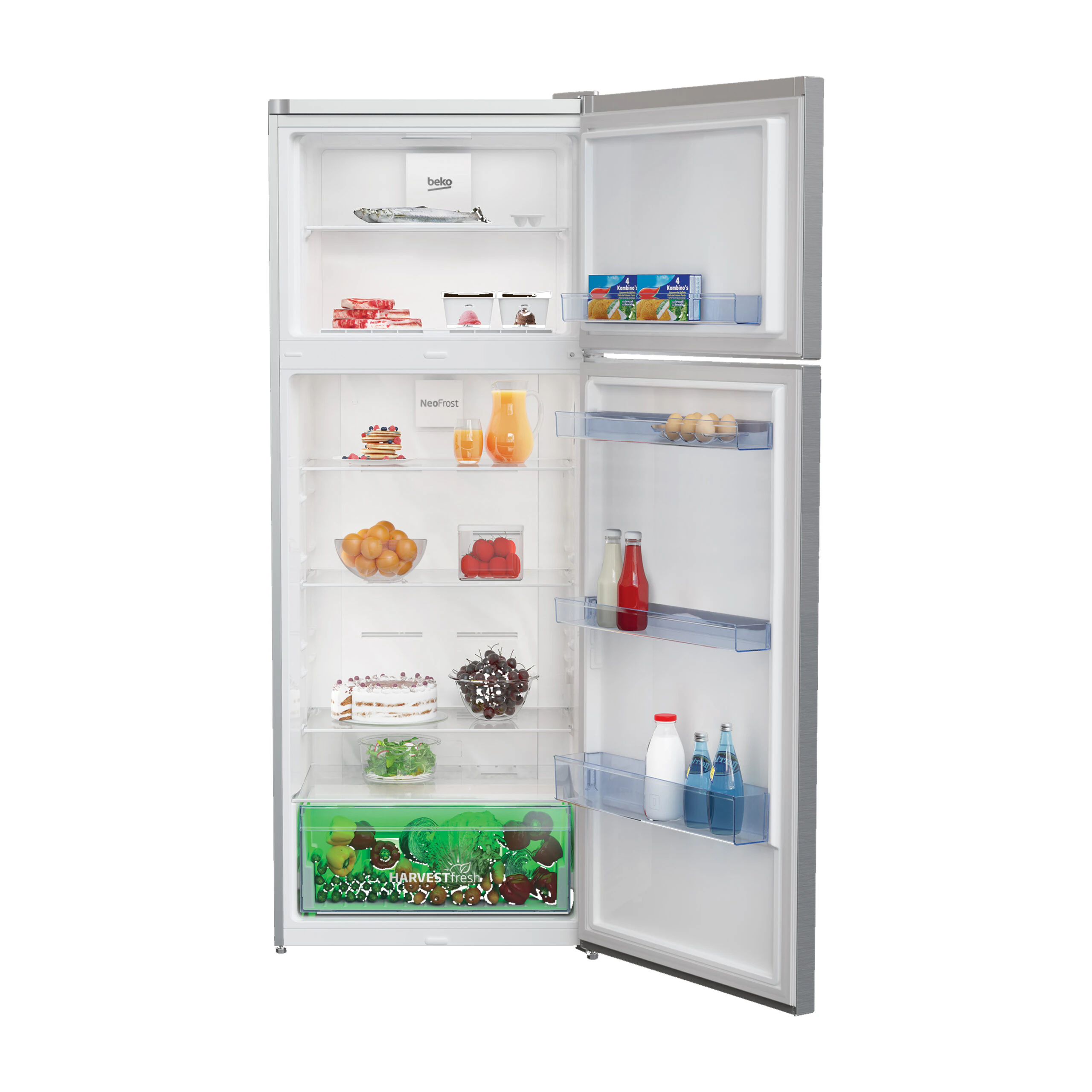 Réfrigérateur Beko 2portes 550litres No Frost inox RDNE55S