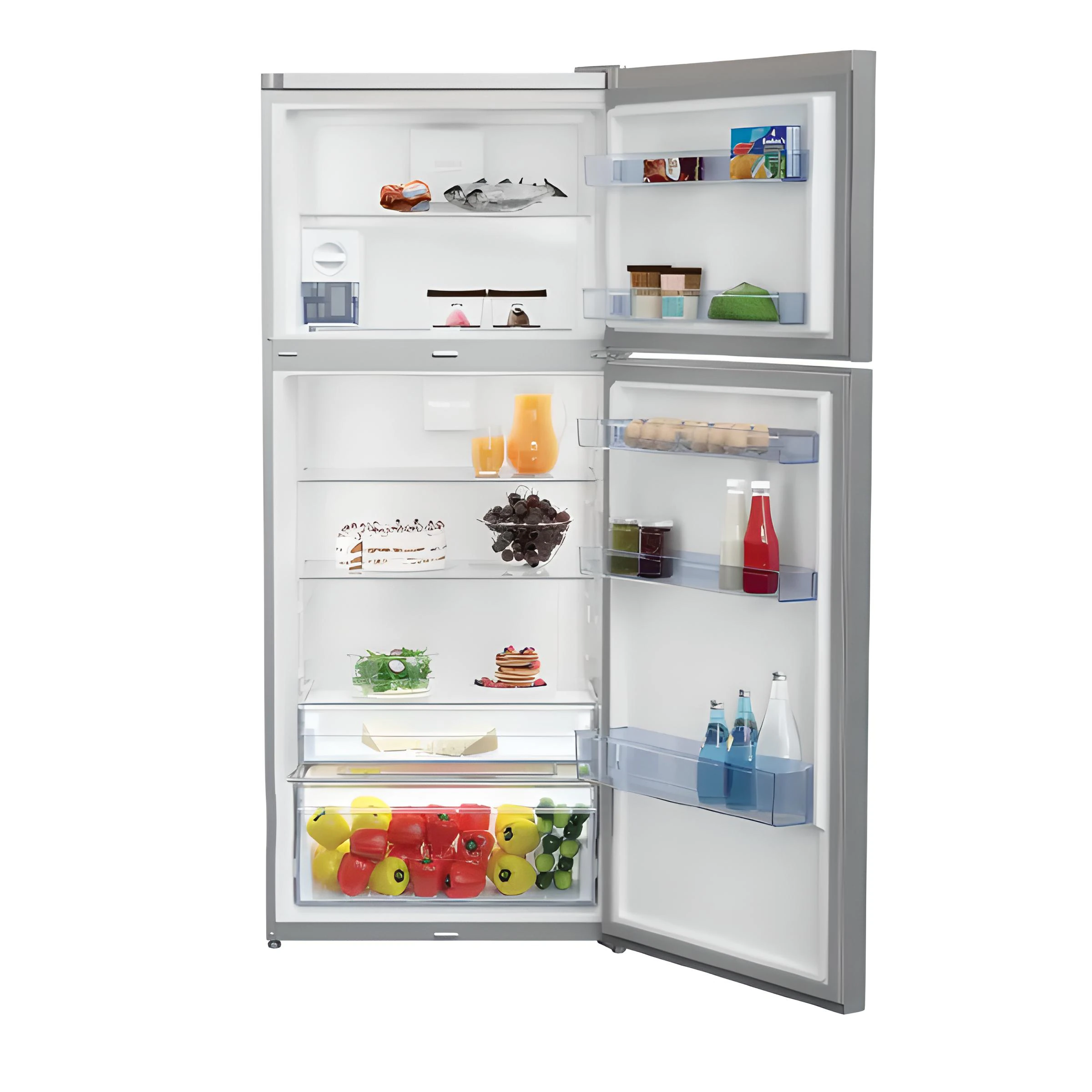 Réfrigérateur Beko 2portes No Frost gris RDNE49X