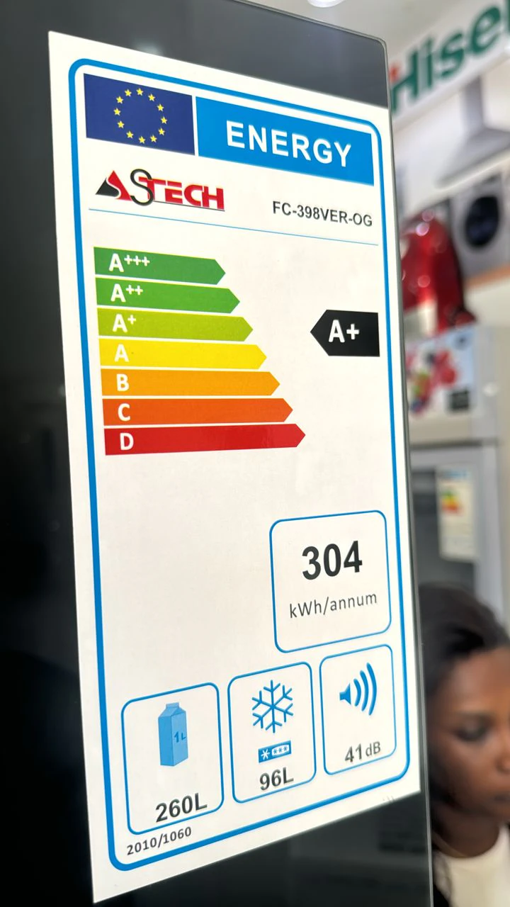 Réfrigérateur Astech combiné 3tiroirs gris FC398VEROG
