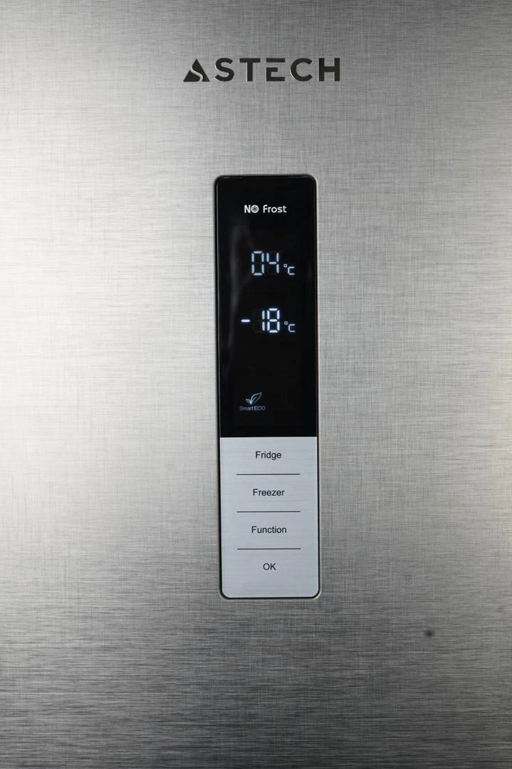 Réfrigérateur Astech combiné 3tiroirs 322litres No Frost avec fontaine gris FC378INOOG