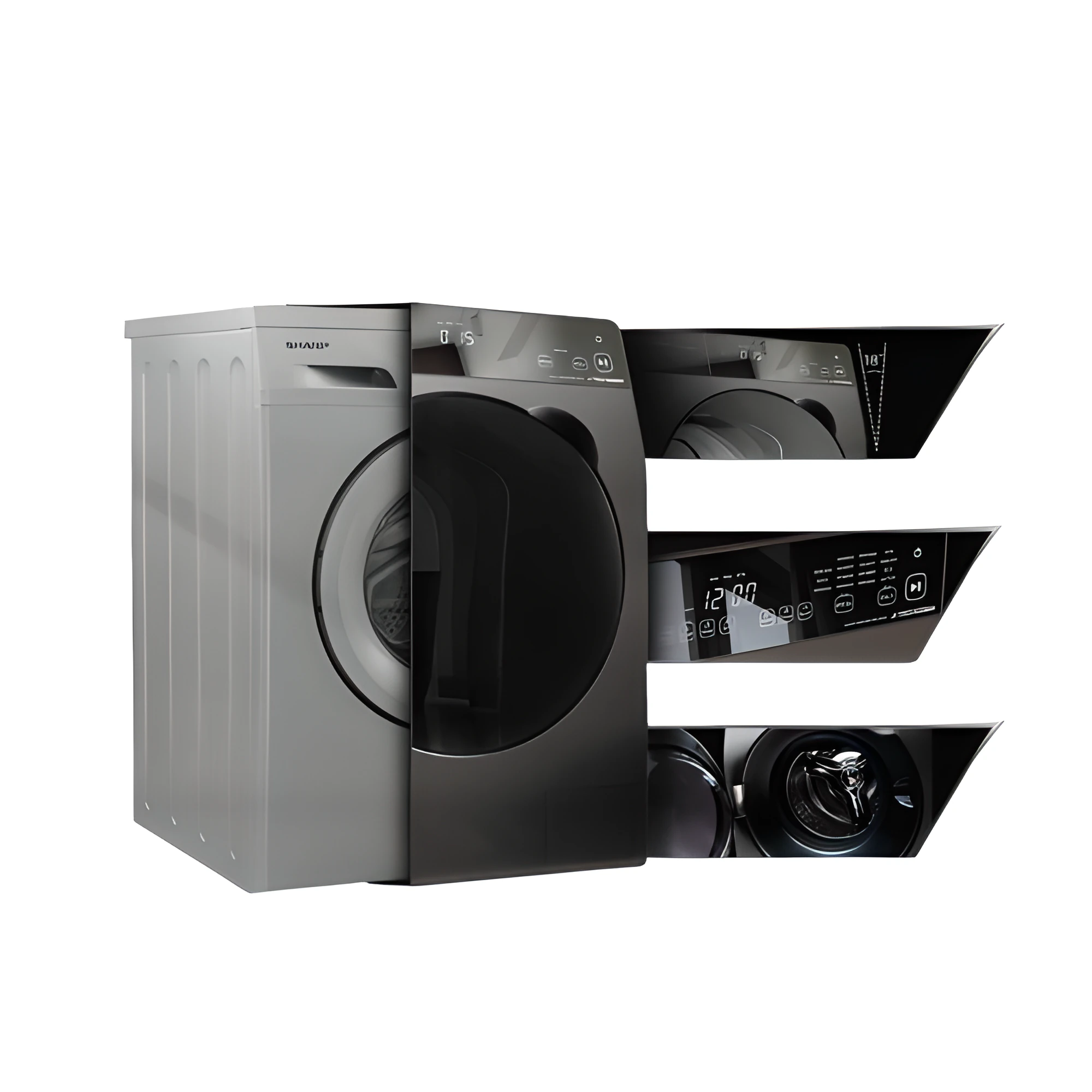 Machine à laver Sharp 12kg pro inverter gris noir ESFP1252KJZS