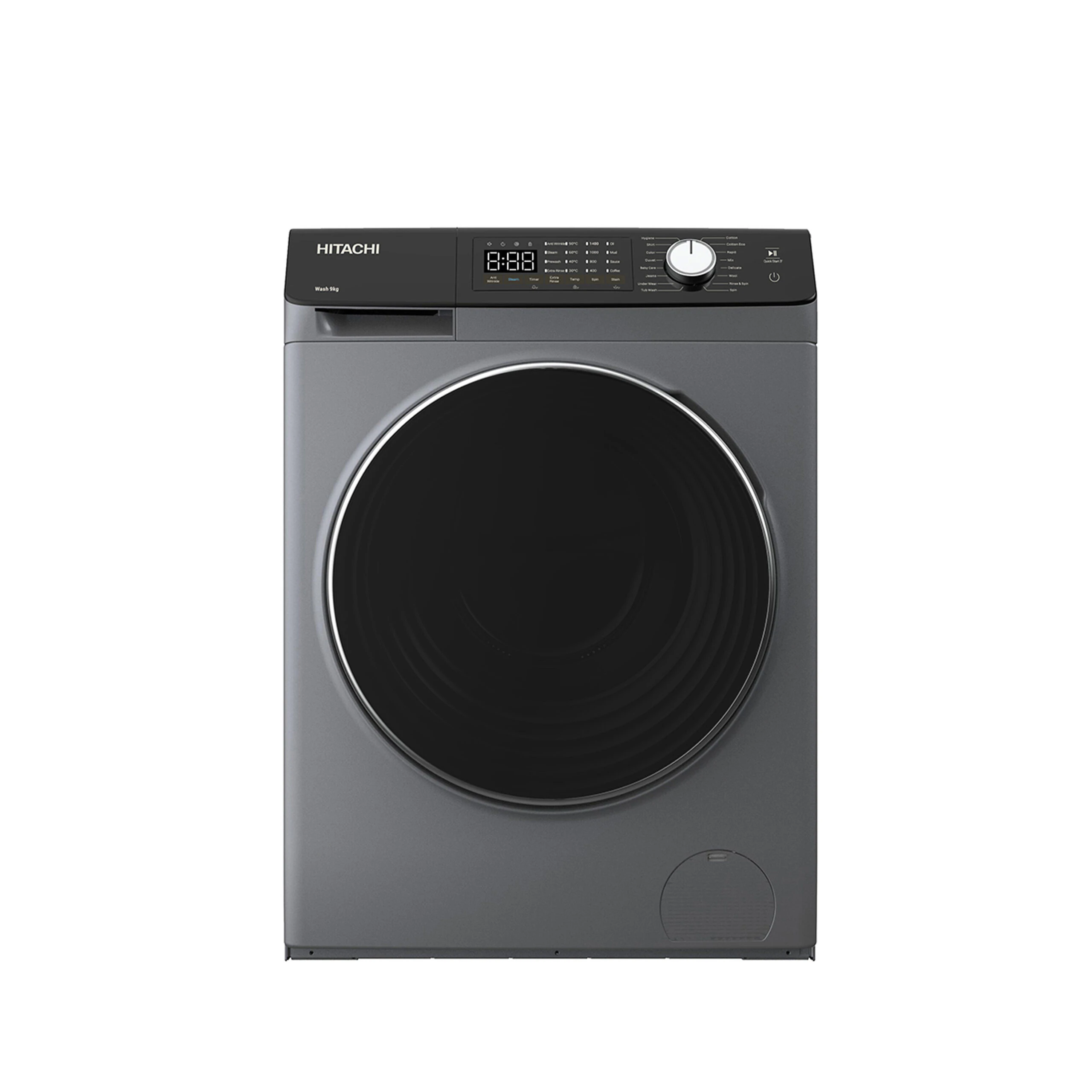 Machine à laver Hitachi 9kg inverter gris noir BD904HVOS