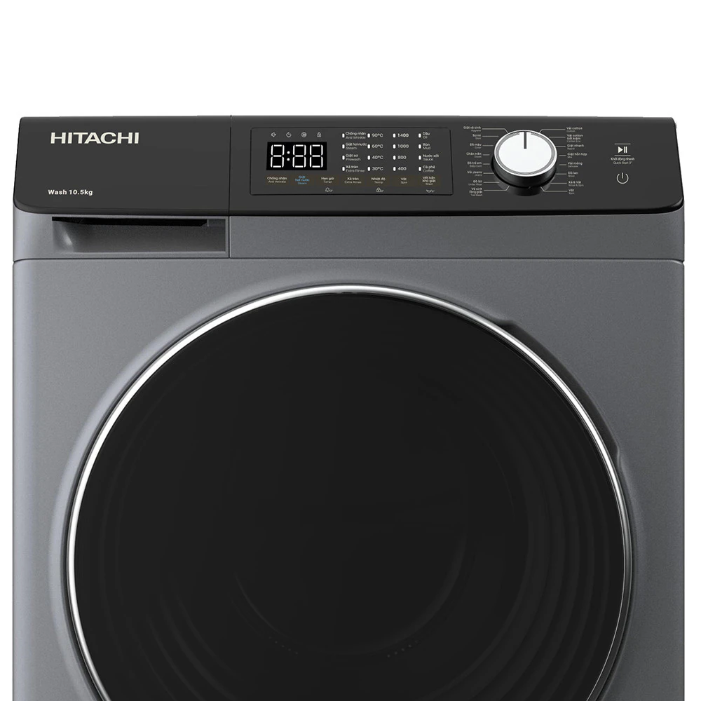 Machine à laver Hitachi 9kg inverter gris noir BD904HVOS
