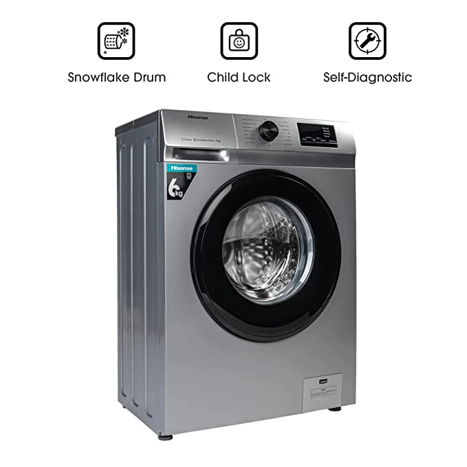 Machine à laver Hisense 6kg front load gris WFVB6010MT/WF1I6022BK