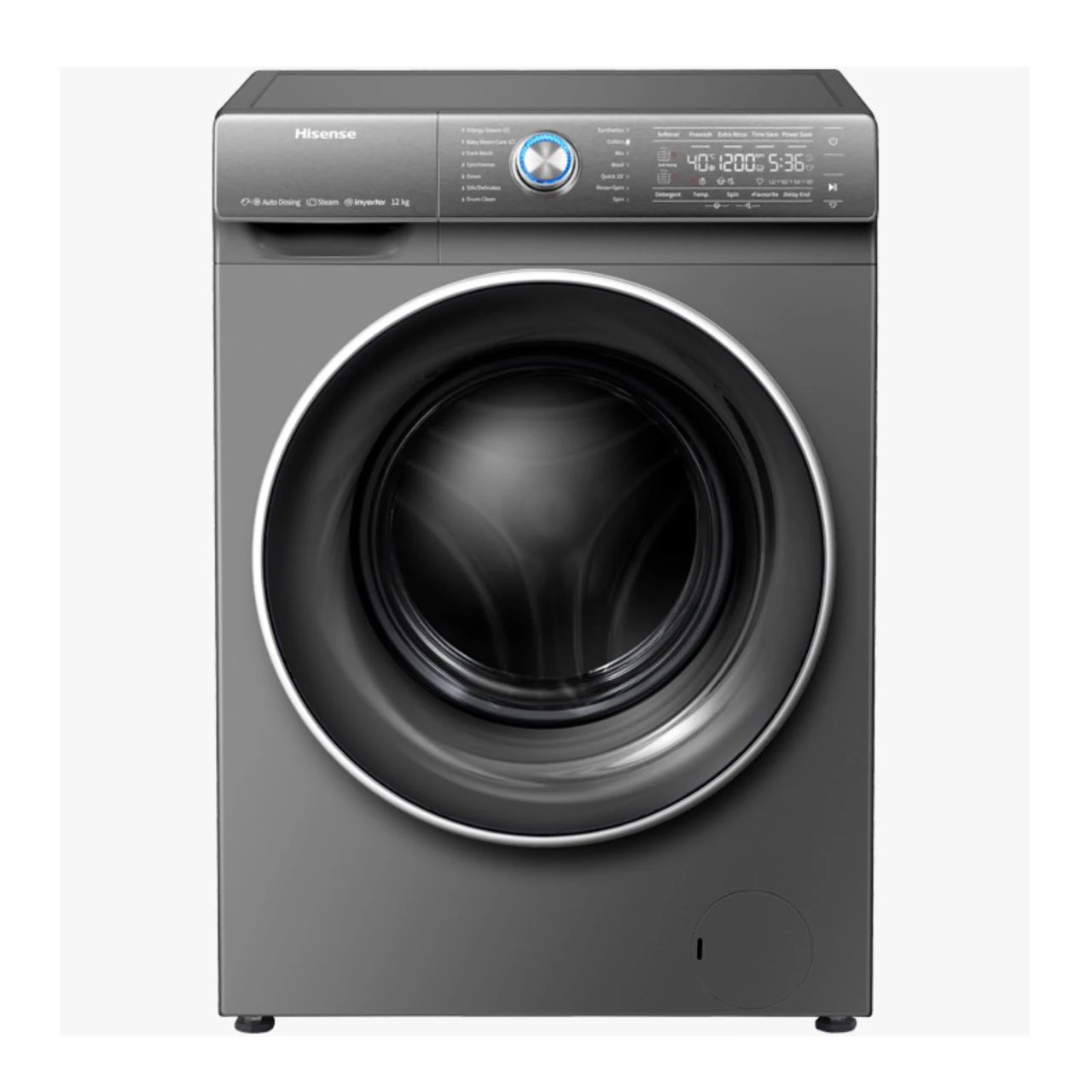 Machine à laver Hisense 12KG/8KG séchage front load gris WD5I1245BB