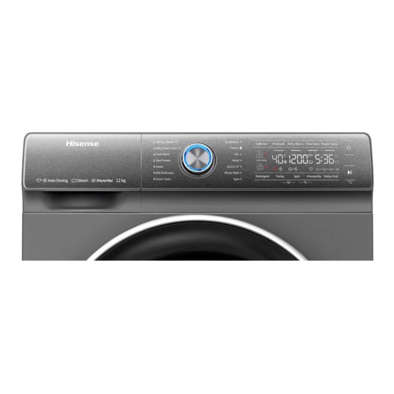 Machine à laver Hisense 12KG/8KG séchage front load gris WD5I1245BB