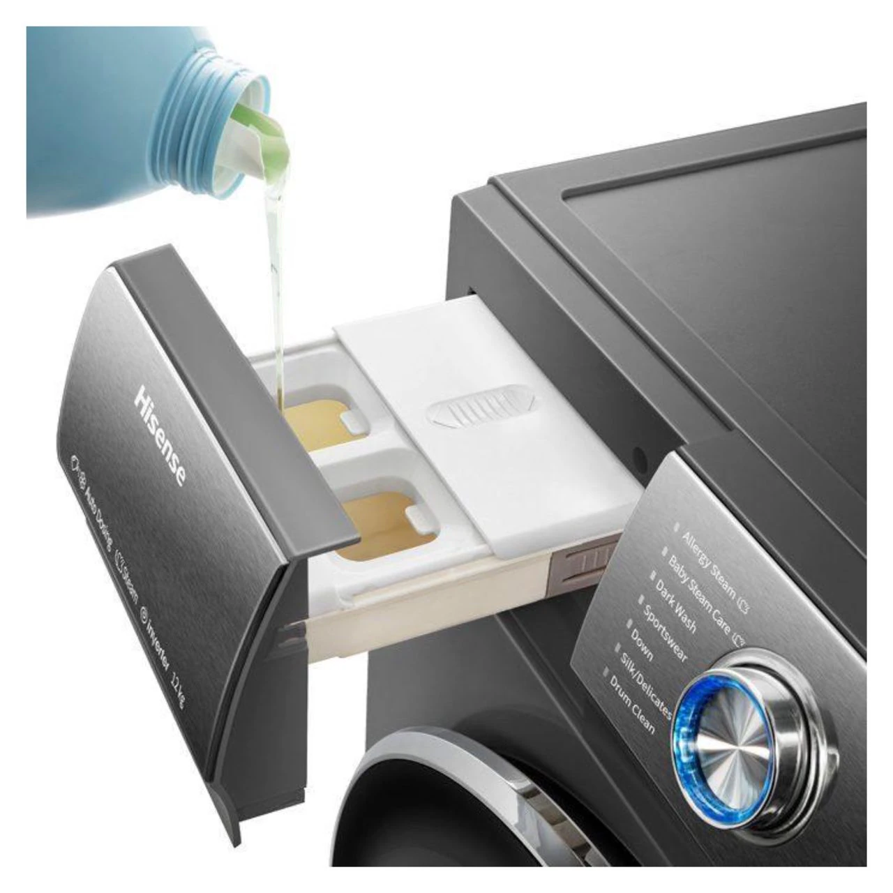 Machine à laver Hisense 12KG/8KG séchage front load gris WD5I1245BB
