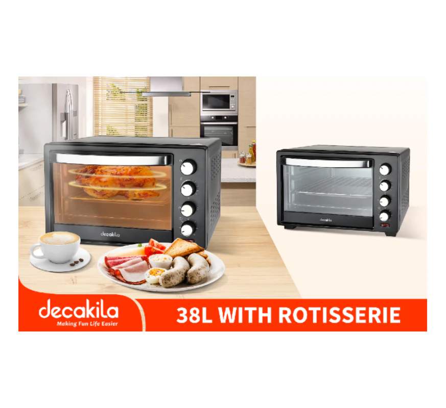 Mini four Decakila 38litres électrique avec grille noir KEEV010B