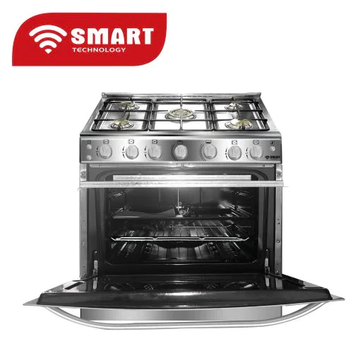 Cuisinière Smart Technology 5feux 80X60 à gaz rotisseur inox STC8060C