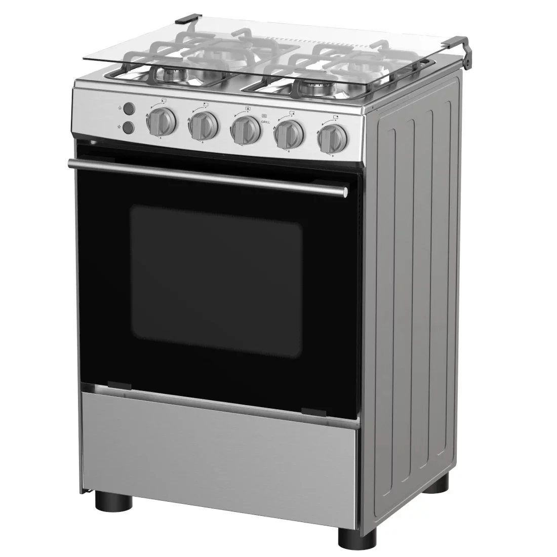 Cuisinière Hisense 4feux 60X60 à gaz inox HFG60122X