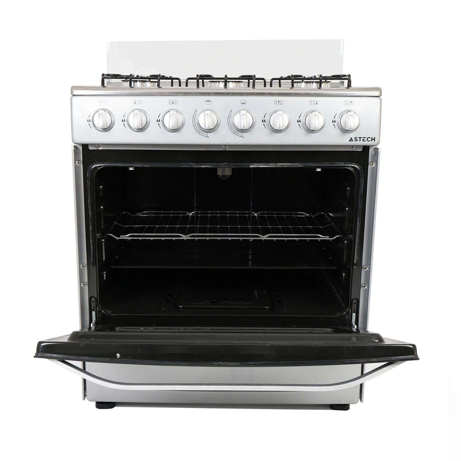 Cuisinière Astech 6feux 80X60 à gaz avec four à gaz inox CIS86MS