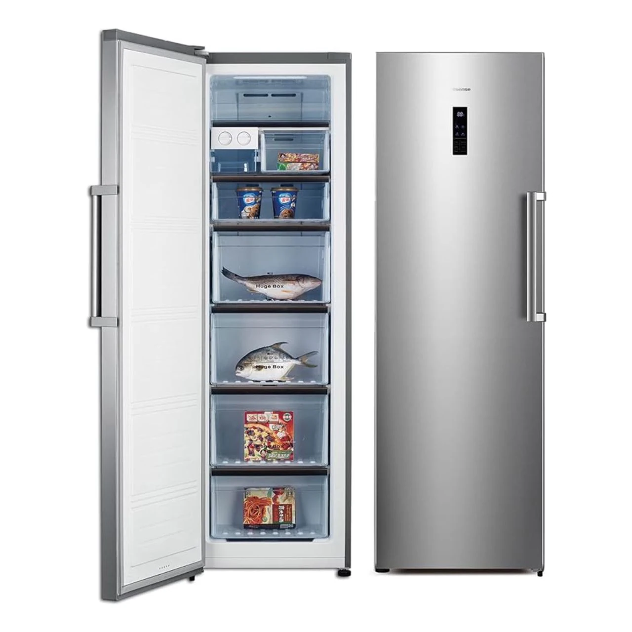 Congélateur Hisense vertical 7tiroirs No Frost gris RS34WC