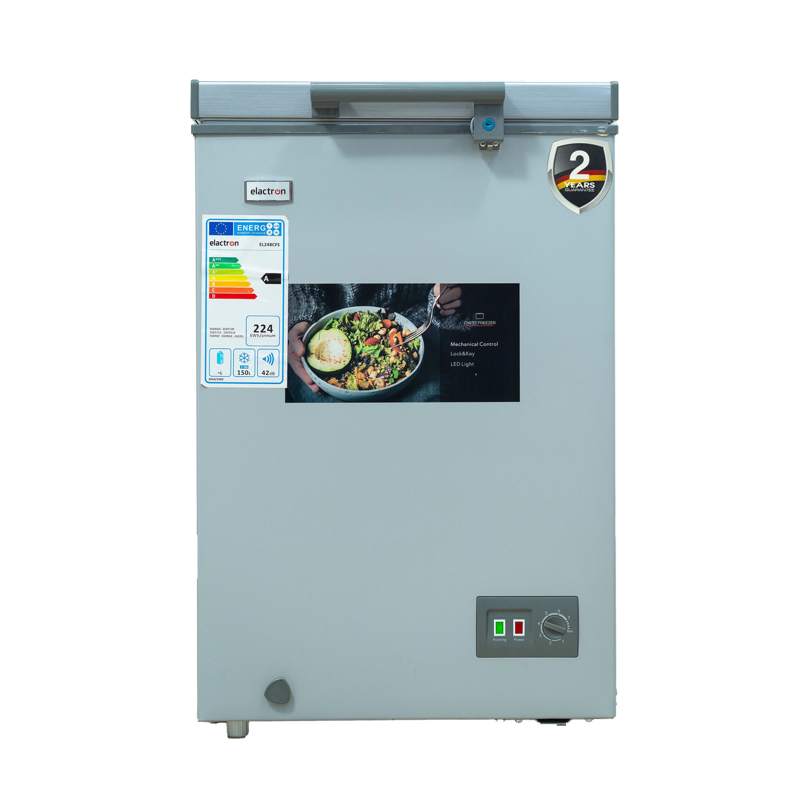 Congélateur Elactron horizontal 200litres gris EL193BD1140